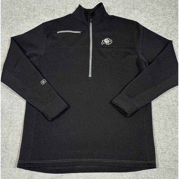 Colorado Buffaloes 1/2 Zip Shirt Mens Extra Large Black Ogio Textured Waffle - Picture 1 of 10
